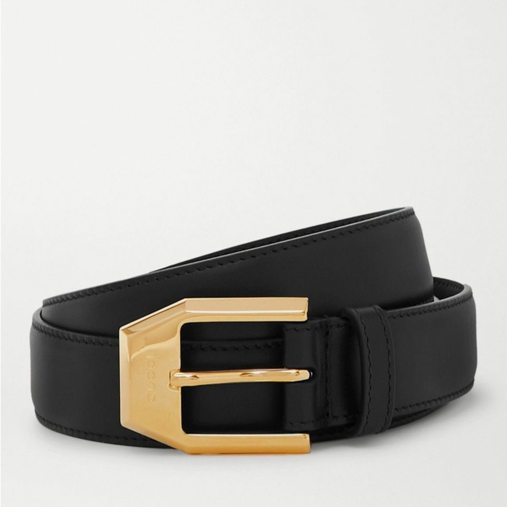 Gucci Black and Gold Belt Elegant Accessory